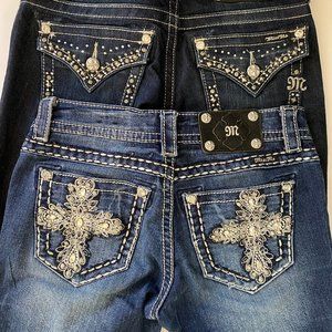 Miss Me 2 Pairs Size 26/2 Ladies Jean Skinny & Flare Blue